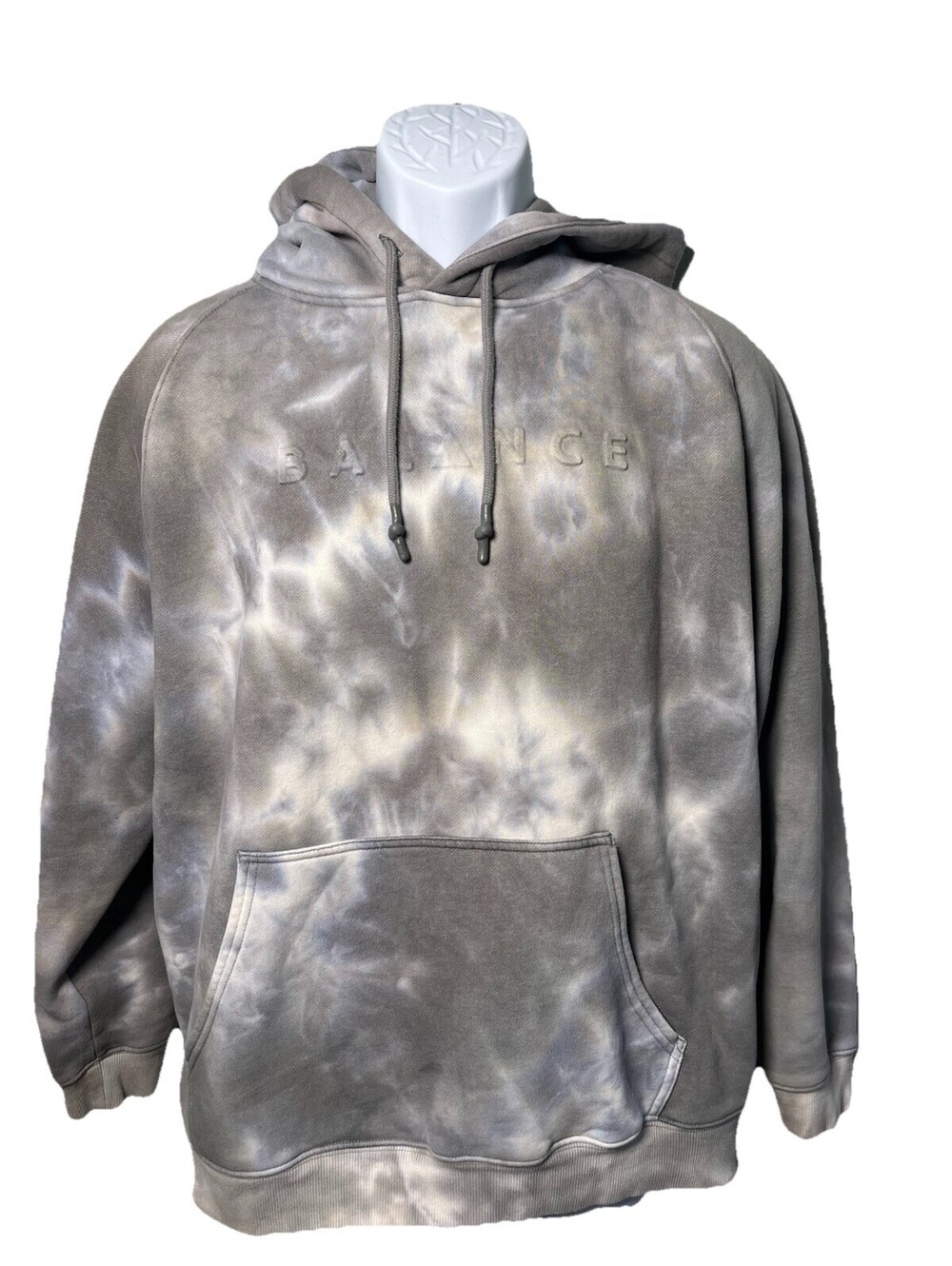 Balance Athletica Hoodie Sz L/XL Gray Tie Dyed, Pocket, Casual Athletic Cozy